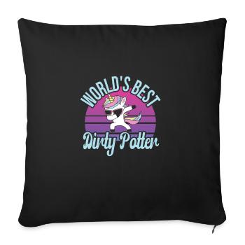 Faire de la poterie - Housse de coussin décorative 45 x 45 cm - noir - Devant