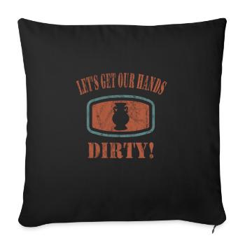 Faire de la poterie - Housse de coussin décorative 45 x 45 cm - noir - Devant