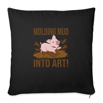 Faire de la poterie - Housse de coussin décorative 45 x 45 cm - noir - Devant