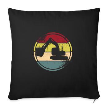 Excavator driver - Sofa pillowcase 17,3'' x 17,3'' (45 x 45 cm) - black - Front