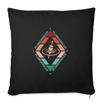 Angeln - Sofakissenbezug 45 x 45 cm - Schwarz - Vorne