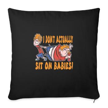 Baby-sitter - Housse de coussin décorative 45 x 45 cm - noir - Devant