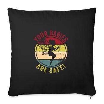 Baby-sitter - Housse de coussin décorative 45 x 45 cm - noir - Devant