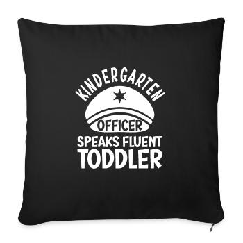École maternelle - Housse de coussin décorative 45 x 45 cm - noir - Devant
