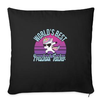 École maternelle - Housse de coussin décorative 45 x 45 cm - noir - Devant