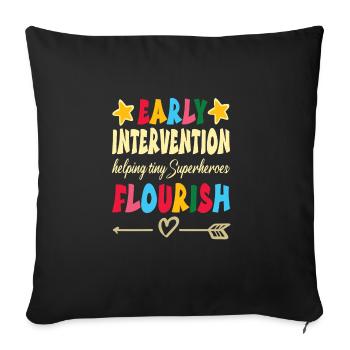 École maternelle - Housse de coussin décorative 45 x 45 cm - noir - Devant