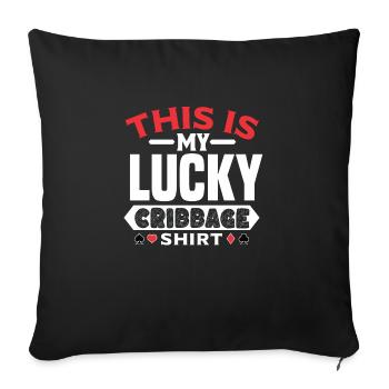 Cribbage - Sofa pillowcase 17,3'' x 17,3'' (45 x 45 cm) - black - Front