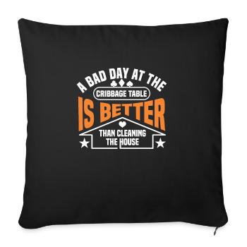 Cribbage - Sofa pillowcase 17,3'' x 17,3'' (45 x 45 cm) - black - Front
