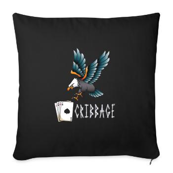 Cribbage - Sofa pillowcase 17,3'' x 17,3'' (45 x 45 cm) - black - Front