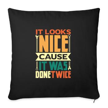 Serrurier Outilleur - Housse de coussin décorative 45 x 45 cm - noir - Devant