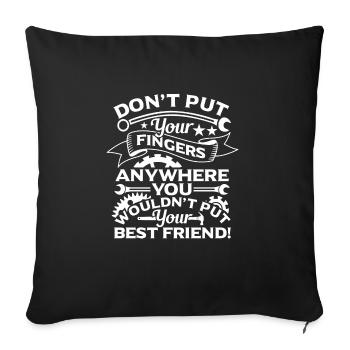 Serrurier Outilleur - Housse de coussin décorative 45 x 45 cm - noir - Devant