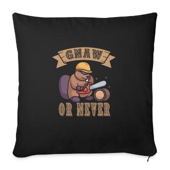 Beaver Nutria - Sofa pillowcase 17,3'' x 17,3'' (45 x 45 cm) - black - Front