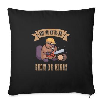 Beaver Nutria - Sofa pillowcase 17,3'' x 17,3'' (45 x 45 cm) - black - Front