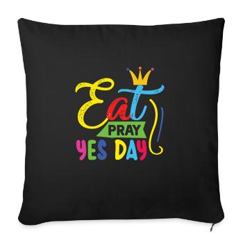 Yes Day Birthday - Sofa pillowcase 17,3'' x 17,3'' (45 x 45 cm) - black - Front