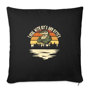 Lézard Gator - Housse de coussin décorative 45 x 45 cm - noir - Devant