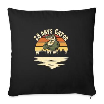 Lézard Gator - Housse de coussin décorative 45 x 45 cm - noir - Devant
