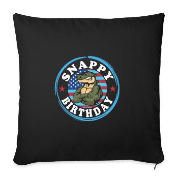 Lézard Gator - Housse de coussin décorative 45 x 45 cm - noir - Devant