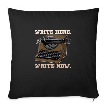 Author Bücher Schriftsteller Schreibmaschine - Sofakissenbezug 45 x 45 cm - Schwarz - Vorne
