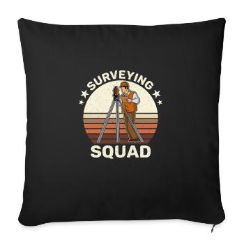 Geodesy Profession Surveyor Training - Sofa pillowcase 17,3'' x 17,3'' (45 x 45 cm) - black - Front