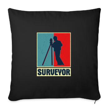 Surveyor Profession Surveying Surveyor - Sofa pillowcase 17,3'' x 17,3'' (45 x 45 cm) - black - Front