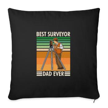 Surveyor Geodesy Profession Saying - Sofa pillowcase 17,3'' x 17,3'' (45 x 45 cm) - black - Front