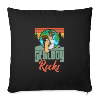 Geologist Profession Geology Stones Study Saying - Sofa pillowcase 17,3'' x 17,3'' (45 x 45 cm) - black - Front