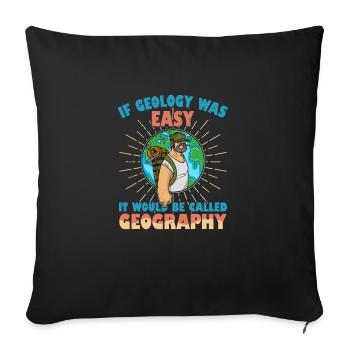 Géologue Fossiles Profession Pierres Marteau Dicton - Housse de coussin décorative 45 x 45 cm - noir - Devant