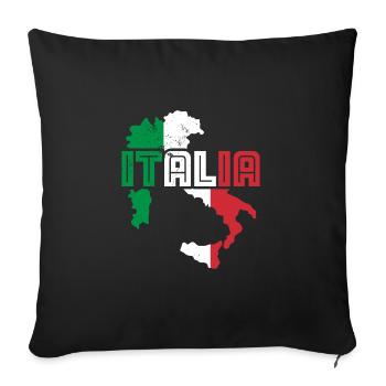 Italie Drapeau italien Couleurs nationales - Housse de coussin décorative 45 x 45 cm - noir - Devant