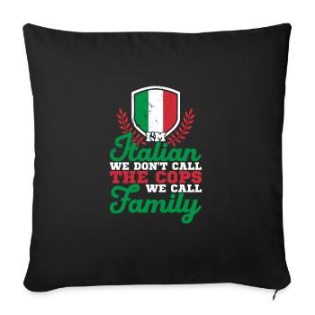Italie Patrie Rome Drapeau italien - Housse de coussin décorative 45 x 45 cm - noir - Devant
