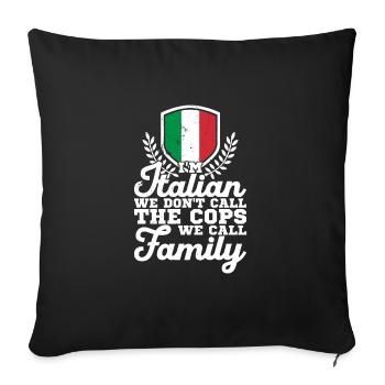 Italie Patrie Rome Drapeau italien - Housse de coussin décorative 45 x 45 cm - noir - Devant