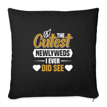 Wedding - Sofa pillowcase 17,3'' x 17,3'' (45 x 45 cm) - black - Front