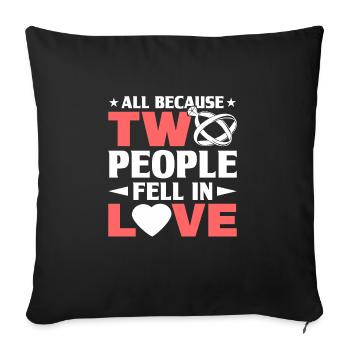 Wedding - Sofa pillowcase 17,3'' x 17,3'' (45 x 45 cm) - black - Front