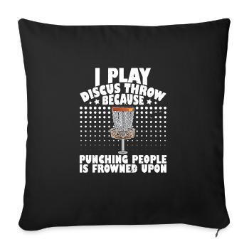 Throwing Disc Golf Disc Gold Player Frisbee Sport - Sofa pillowcase 17,3'' x 17,3'' (45 x 45 cm) - black - Front