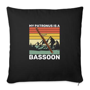 Musicien Basson Basson Instrument à vent Dicton - Housse de coussin décorative 45 x 45 cm - noir - Devant
