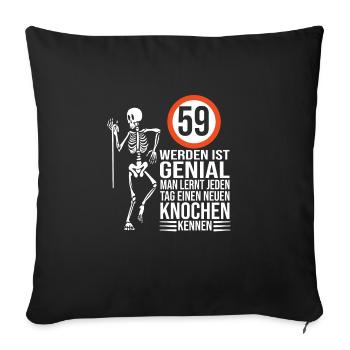 59.Geburtstag - Sofakissenbezug 45 x 45 cm - Schwarz - Vorne