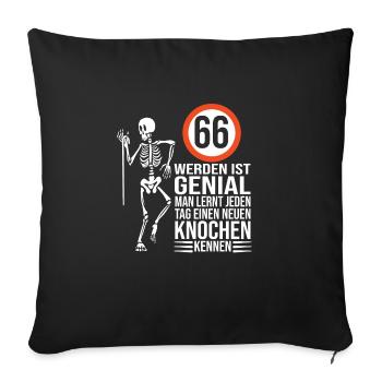 66.Geburtstag - Sofakissenbezug 45 x 45 cm - Schwarz - Vorne