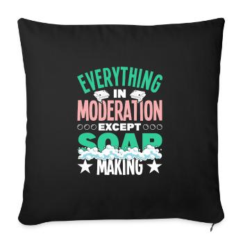Making soap - Sofa pillowcase 17,3'' x 17,3'' (45 x 45 cm) - black - Front