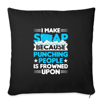 Making soap - Sofa pillowcase 17,3'' x 17,3'' (45 x 45 cm) - black - Front