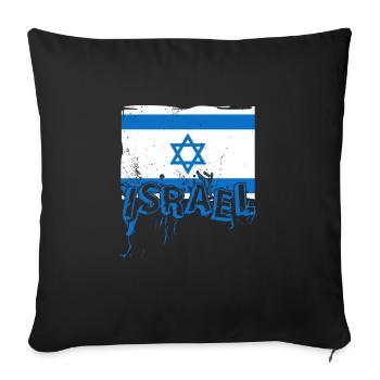 Israel Jerusalem Nationalfarben Judentum - Sofakissenbezug 45 x 45 cm - Schwarz - Vorne