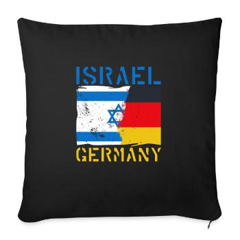 Israël Allemagne Origine Drapeau national - Housse de coussin décorative 45 x 45 cm - noir - Devant