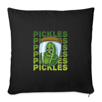Gherkins Saying Glass Food Kitchen Fruit - Sofa pillowcase 17,3'' x 17,3'' (45 x 45 cm) - black - Front