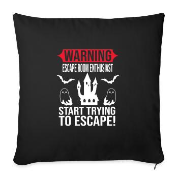 Escape Room - Sofa pillowcase 17,3'' x 17,3'' (45 x 45 cm) - black - Front