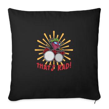Radis Drums Garden Salad Vegan Végétarien - Housse de coussin décorative 45 x 45 cm - noir - Devant