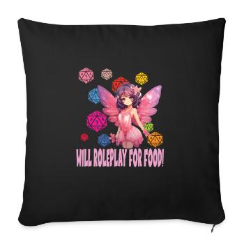 Jeu de rôle - Housse de coussin décorative 45 x 45 cm - noir - Devant
