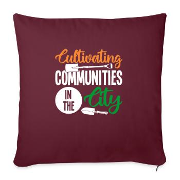 Lotissements dans la ville - Housse de coussin décorative 45 x 45 cm - bordeaux - Devant