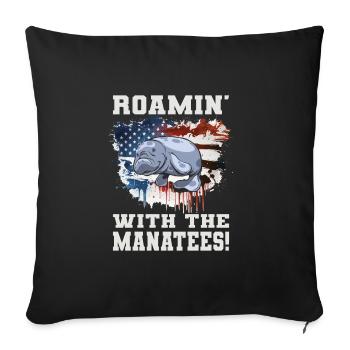 Manatee - Sofa pillowcase 17,3'' x 17,3'' (45 x 45 cm) - black - Front
