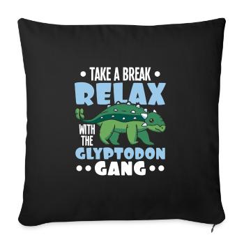Dino - Sofa pillowcase 17,3'' x 17,3'' (45 x 45 cm) - black - Front