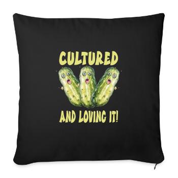 Cucumbers - Sofa pillowcase 17,3'' x 17,3'' (45 x 45 cm) - black - Front