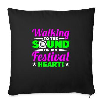 Festival - Sofa pillowcase 17,3'' x 17,3'' (45 x 45 cm) - black - Front