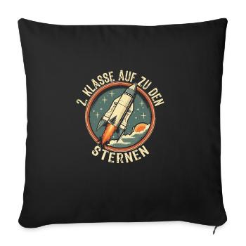 2ème année scolaire - Housse de coussin décorative 45 x 45 cm - noir - Devant